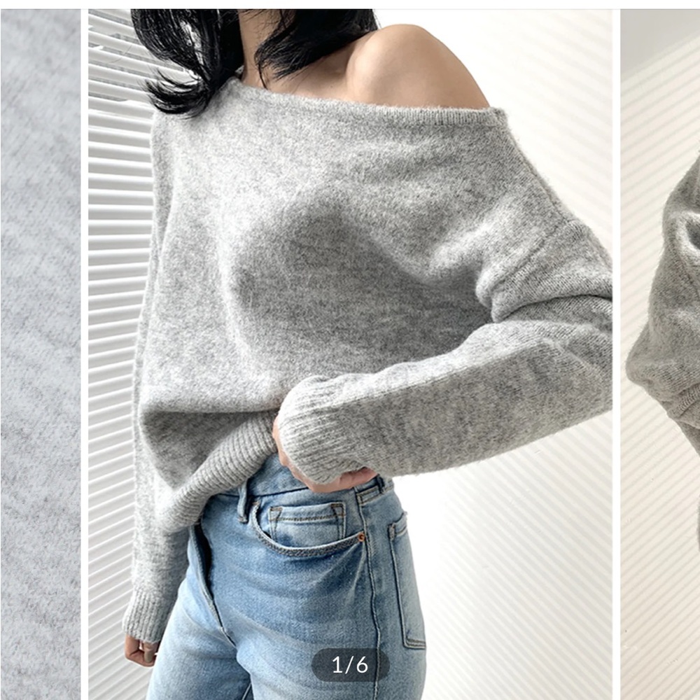 Commense One Shoulder Asymmetric Sweater